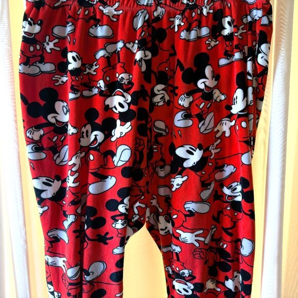 Women's Disney Mickey Mouse Soft Fleece Red Pajama Top & Bottom Size XL (16-18) - Picture 9 of 11